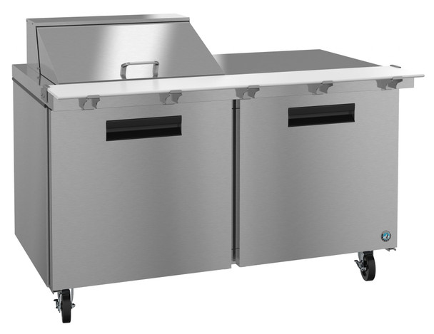 Hoshizaki SR60A-12M Refrigerator, Two Section Mega Top Prep Table, Stainless Doors