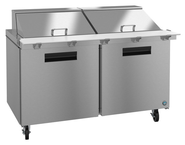 Hoshizaki SR60A-24M Refrigerator, Two Section Mega Top Prep Table, Stainless Doors