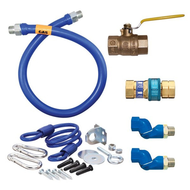 Dormont 16100KIT2S24 SnapFast 24" Gas Connector Kit with Two Swivels and Restraining Cable - 1" Diameter Dormont 16100KIT2S24 SnapFast 24" Gas Connector Kit with Two Swivels and Restraining Cable - 1" Diameter
