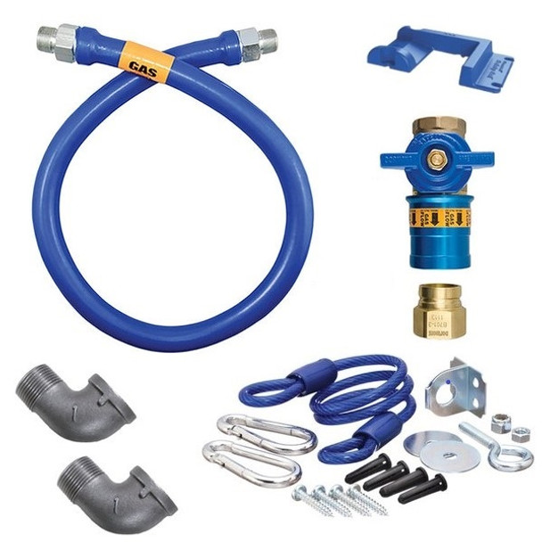Dormont 16100KITCF72PS Safety Quik 72" Gas Connector Kit with Two Elbows, Restraining Cable and Safety-Set - 1" Diameter Dormont 16100KITCF72PS Safety Quik 72" Gas Connector Kit with Two Elbows, Restraining Cable and Safety-Set - 1" Diameter