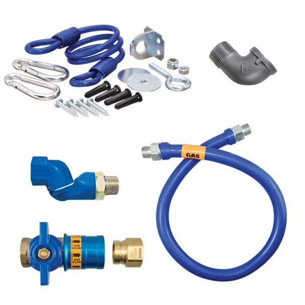 Dormont 16100KITCFS36 Safety Quik 36" Gas Connector Kit with Swivel MAX, Elbow, and Restraining Cable - 1" Diameter Dormont 16100KITCFS36 Safety Quik 36" Gas Connector Kit with Swivel MAX, Elbow, and Restraining Cable - 1" Diameter