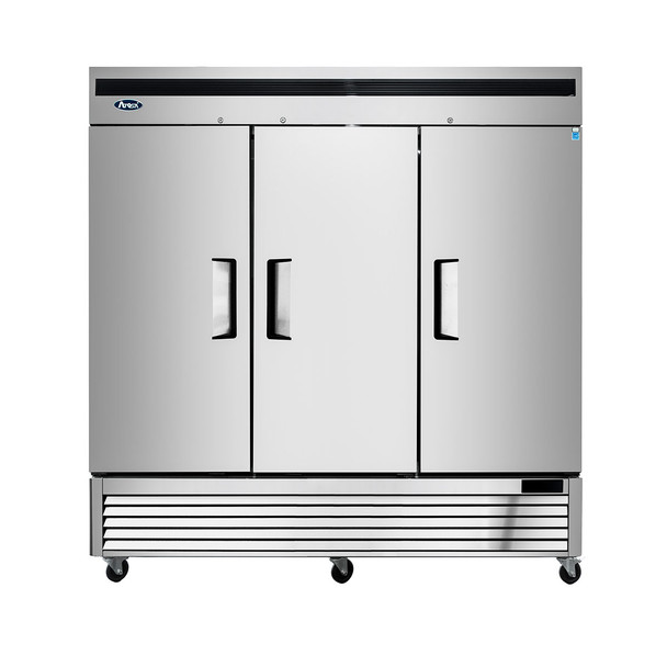 Atosa MBF8504 82" Reach-In Upright Freezer, Bottom Mount, Three Solid Doors, 71.0 Cu. Ft, Stainless Steel Atosa MBF8504 82" Reach-In Upright Freezer, Bottom Mount, Three Solid Doors, 71.0 Cu. Ft, Stainless Steel