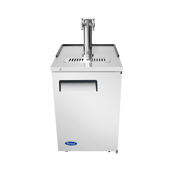 Atosa MKC23GR (1) Double Tap Kegerator Beer Dispenser - Stainless Steel, (1) 1/2 Keg Capacity