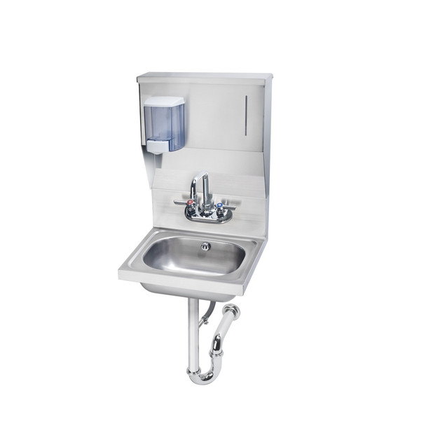 Krowne HS-7 16" Wide Hand Sink with Soap & Towel Dispenser