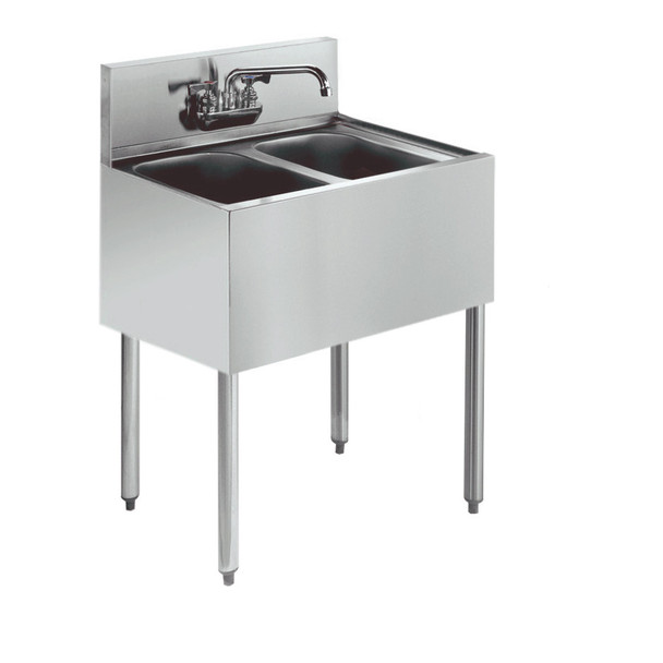 Krowne KR18-22C 24" 2 Compartment Sink w/ 10"W x 14"L Bowl, 10" Deep