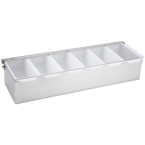 Winco CDP-6 Condiment Holder with Stainless Steel Base - 6 Compartment