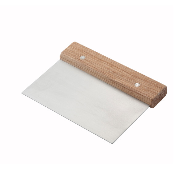Winco DSC-3 Dough Scraper, 6" x 3", Wooden Handle