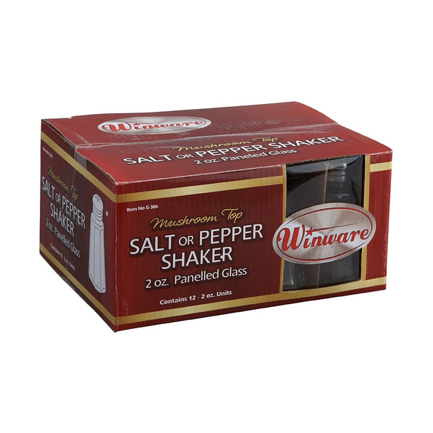 Winco G-306 2 oz. Mushroom Top Salt and Pepper Shaker - 12/Pack
