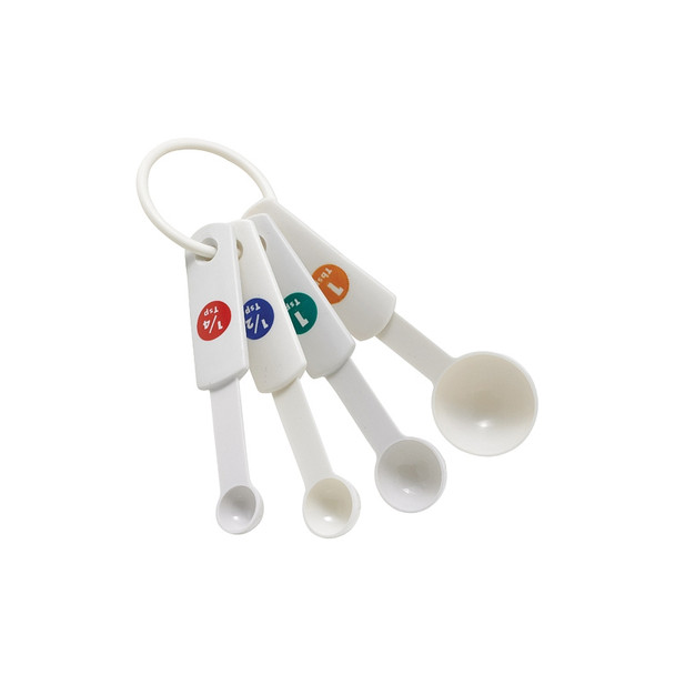 Winco MSPP-4 Measuring Spoon Set, 4-piece, White, Plastic Winco MSPP-4 Measuring Spoon Set, 4-piece, White, Plastic