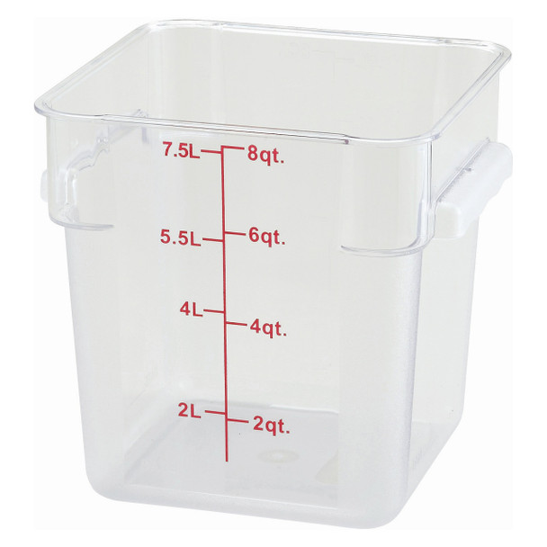 Winco PCSC-8C 8 Qt. Square Clear Polycarbonate Food Storage Container