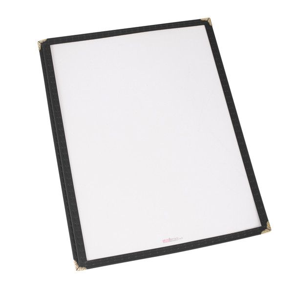Winco PMC-9K 9-5/16" x 12-1/8" Black Single Pocket Menu Cover