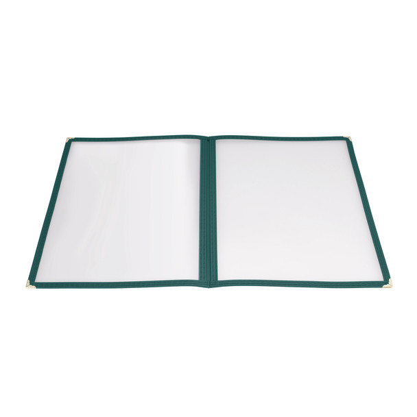 Winco PMCD-9G 9-1/2" x 11" Green Double Pocket Menu Cover