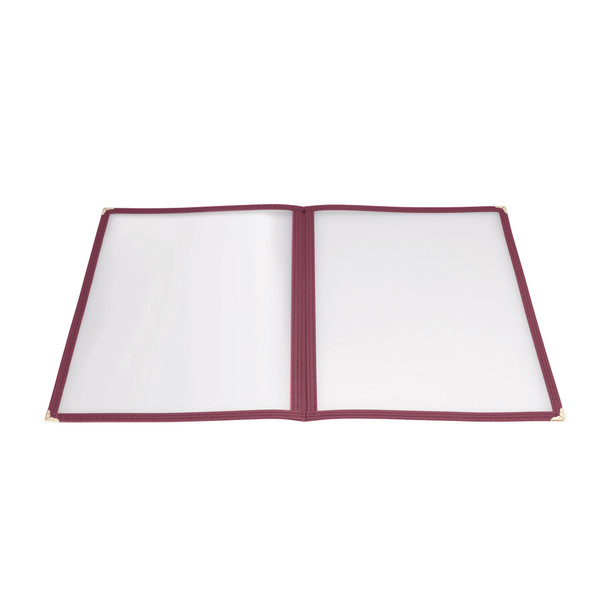 Winco PMCD-9U 9.5" x 11" Burgundy Double Pocket Menu Cover