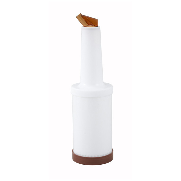 Winco PPB-1B 1 Qt. Pour Bottle with Brown Spout & Lid Winco PPB-1B 1 Qt. Pour Bottle with Brown Spout & Lid