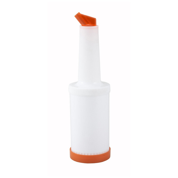 Winco PPB-1O 1 Qt. Pour Bottle with Orange Spout & Lid Winco PPB-1O 1 Qt. Pour Bottle with Orange Spout & Lid