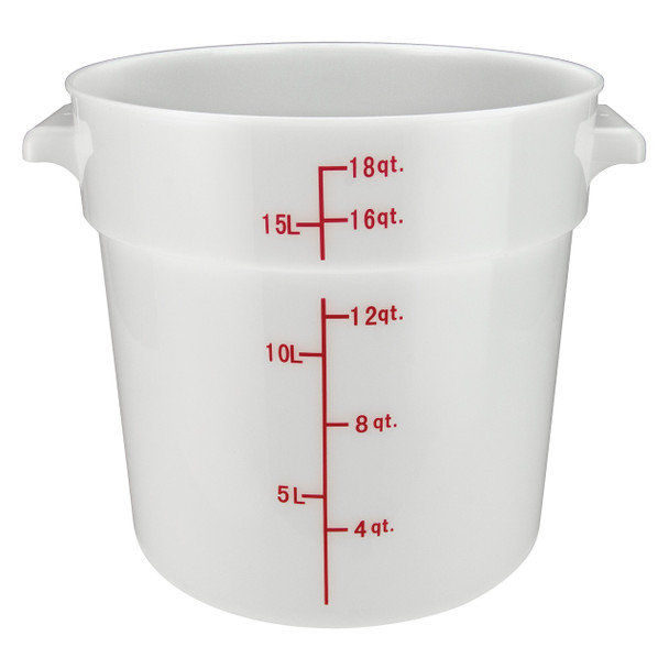 Winco PPRC-18W 18 Qt. White Polypropylene Round Storage Container Winco PPRC-18W 18 Qt. White Polypropylene Round Storage Container