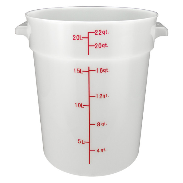 Winco PPRC-22W 22 Qt. White Polypropylene Round Storage Container Winco PPRC-22W 22 Qt. White Polypropylene Round Storage Container