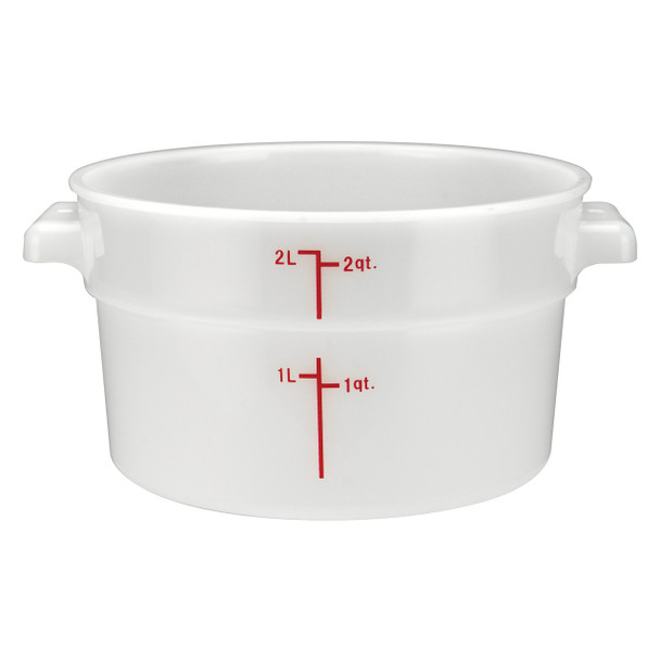Winco PPRC-2W 2 Qt. White Polypropylene Round Storage Container Winco PPRC-2W 2 Qt. White Polypropylene Round Storage Container