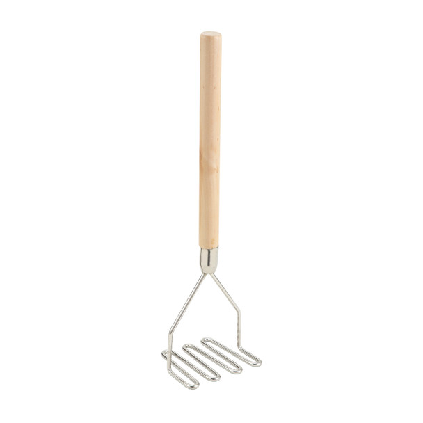 Winco PTM-18S 18" Square Faced Potato Masher with Wood Handle
