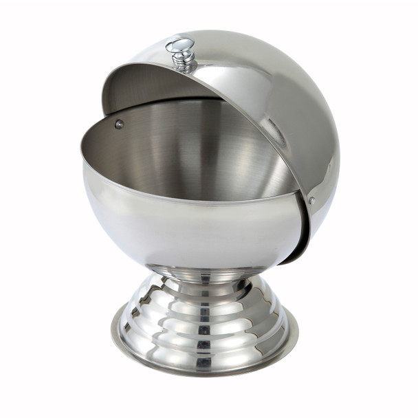 Winco SBR-30 20 oz. Stainless Steel Roll-Top Sugar Bowl