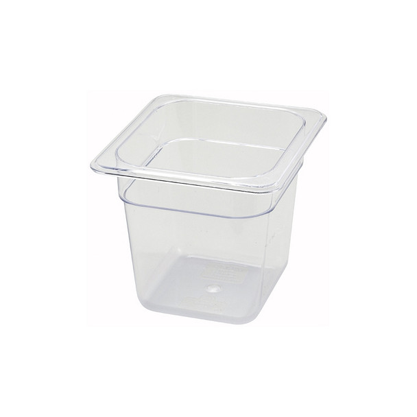 Winco SP7606 1/6 Size Clear Polycarbonate Food Pan - 6" Deep Winco SP7606 1/6 Size Clear Polycarbonate Food Pan - 6" Deep