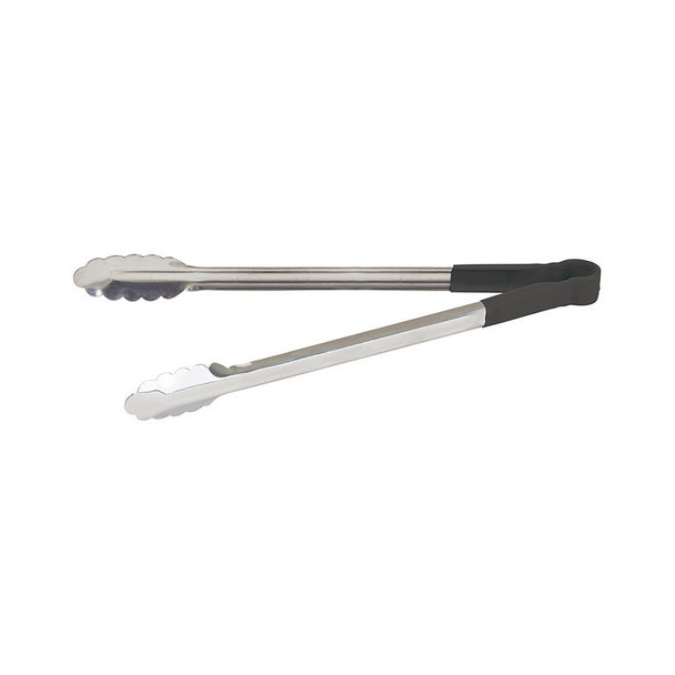 Winco UTPH-16K 16" Stainless Steel Utility Tong with Black PVC Handle