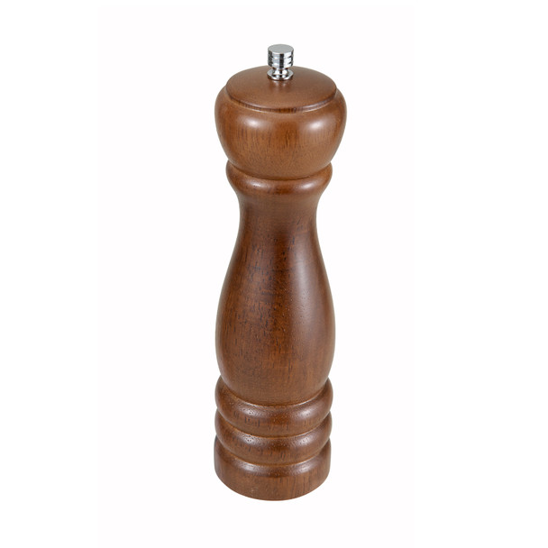 Winco WPM-08 Pepper Mill, 8"H, Zinc Alloy Grinder, Rubberwood