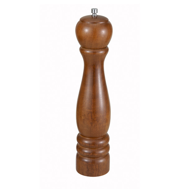 Winco WPM-12 Pepper Mill, 12"H, Zinc Alloy Grinder, Rubberwood