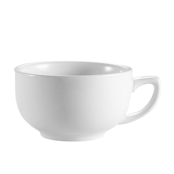 CAC RCN-56 14 oz. Super White Porcelain Cappuccino Cup - 36/Case