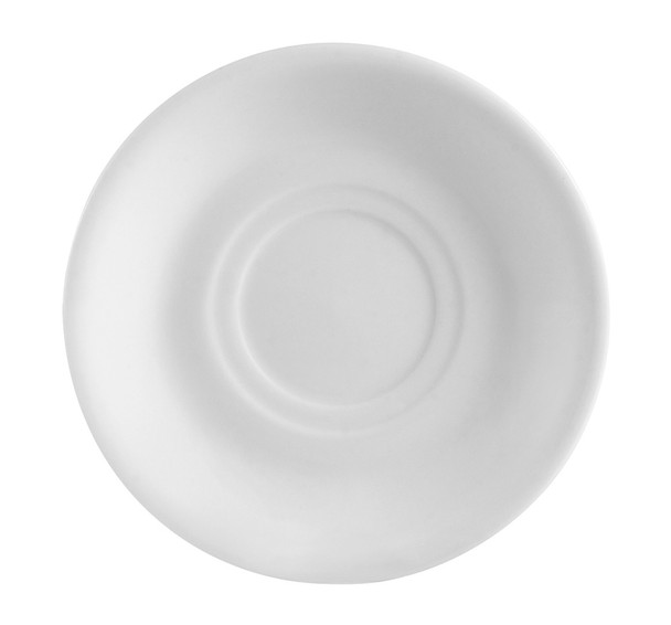CAC RCN-57 6 7/8" Super White Porcelain Saucer - 36/Case