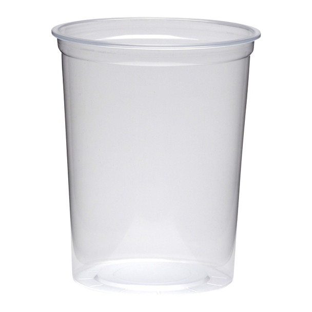 Clear 32 oz. Plastic Round Deli Container - 500/Case