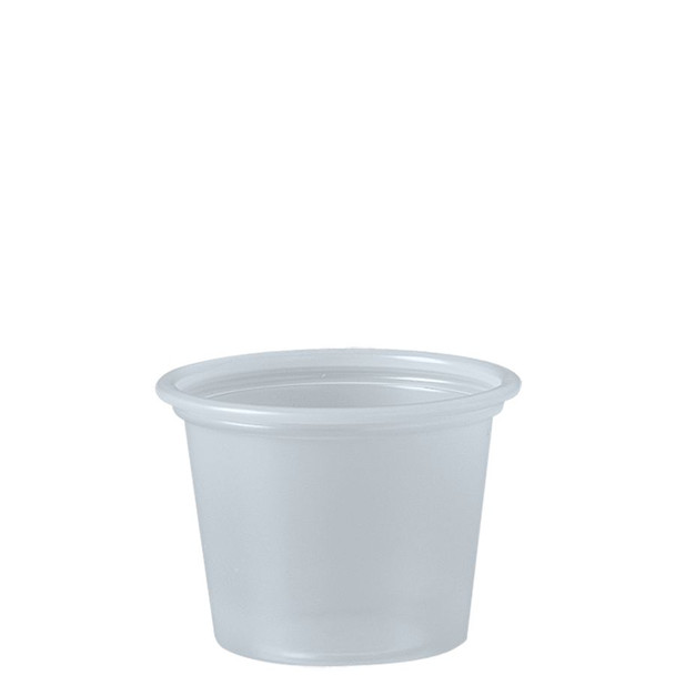 Solo Translucent 1 oz. Plastic Souffle Portion Cup - 2500/Case