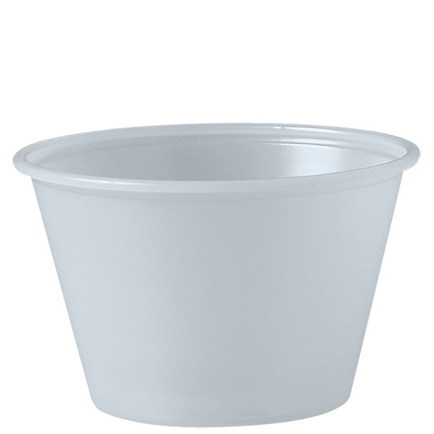 Solo Translucent 4 oz. Plastic Souffle Portion Cup - 2500/Case