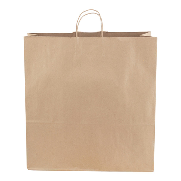 Kraft 18" x 7" x 18.75" Paper Cargo Shopping Bag - 200/Case
