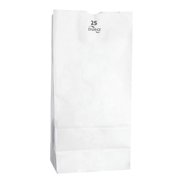 Duro 51025 White 25 lb. Paper Grocery Bag - 500/Pack