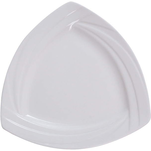 Yanco MM-10-TR 10" Bone White Trianglular China Plate - 12/Case