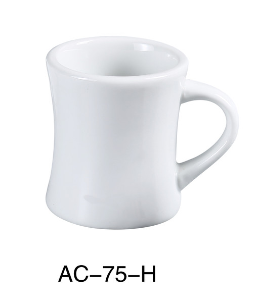 Yanco AC-75-H 8 oz. Super White Porcelain Hartford Mug - 36/Case