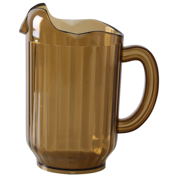 Yanco PC-060A 60 oz. Amber Plastic Pitcher with 3 Spouts Yanco PC-060A 60 oz. Amber Plastic Pitcher with 3 Spouts