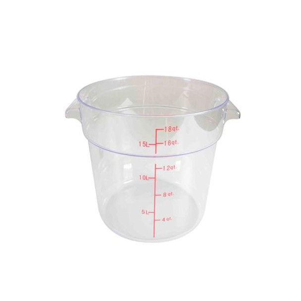 Thunder Group PLRFT318PC 18 Qt. Round Clear Polycarbonate Food Storage Container