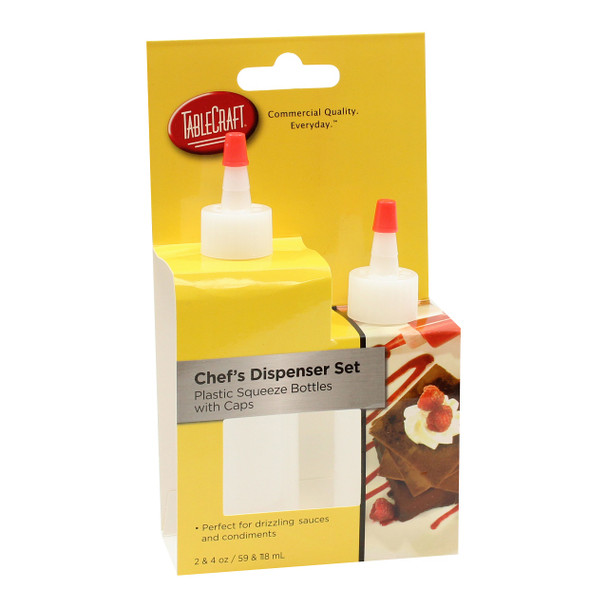 Tablecraft H110204 Chef Squeeze Bottle Dispenser Set