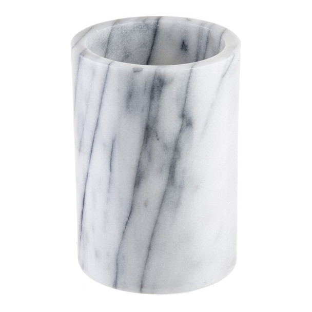 Tablecraft 5488W White Marble Wine Cooler, 5" dia. x 7"H