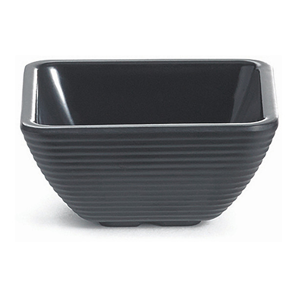 Tablecraft RAMS3BK Ramekin, 3 oz., Square, Ribbed, Black, Melamine Tablecraft RAMS3BK Ramekin, 3 oz., Square, Ribbed, Black, Melamine