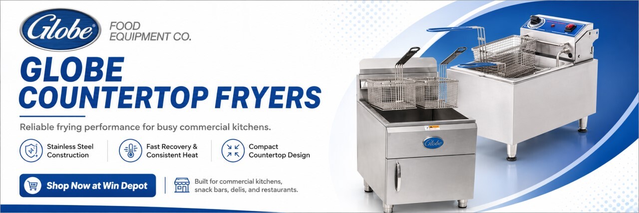 Shop Globe countertop fryers at Win Depot.