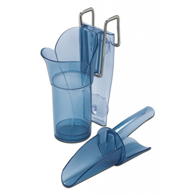 San Jamar SI5000 Ice Scoop w/Holder, 6-10 oz, Blue, For Bar & Beverage  Stations - Win Depot