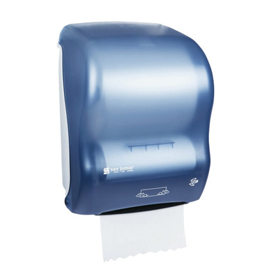 San Jamar T950TBL Paper Towel Dispenser, Level, Plastic, Blue - Win Depot