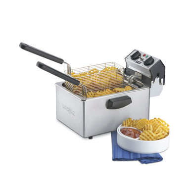 Cecilware Pro EL2X15 Electric Countertop Fryer with Two 15 lb. Fry
