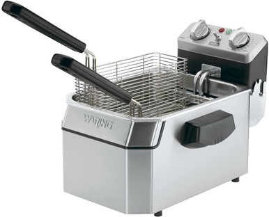 Cecilware Pro EL2X15 Electric Countertop Fryer with Two 15 lb. Fry