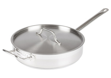 Winco SSET-7, 7-Quart Premium Stainless Steel Saute Pan with Cover