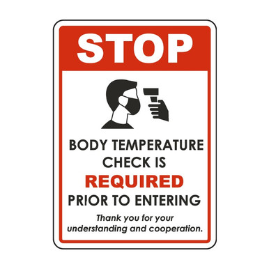 Stop Body Temperature Check Required Sign