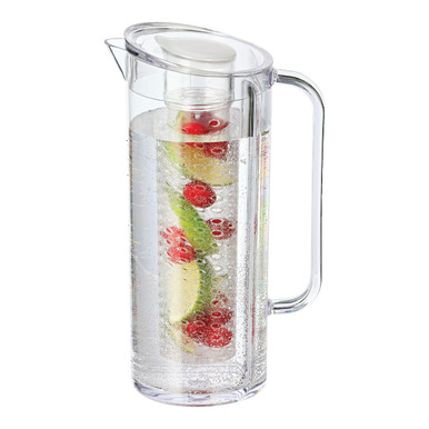 Service Ideas MWP33RB 3.3 Liter Clear Plastic Pitcher with Lid